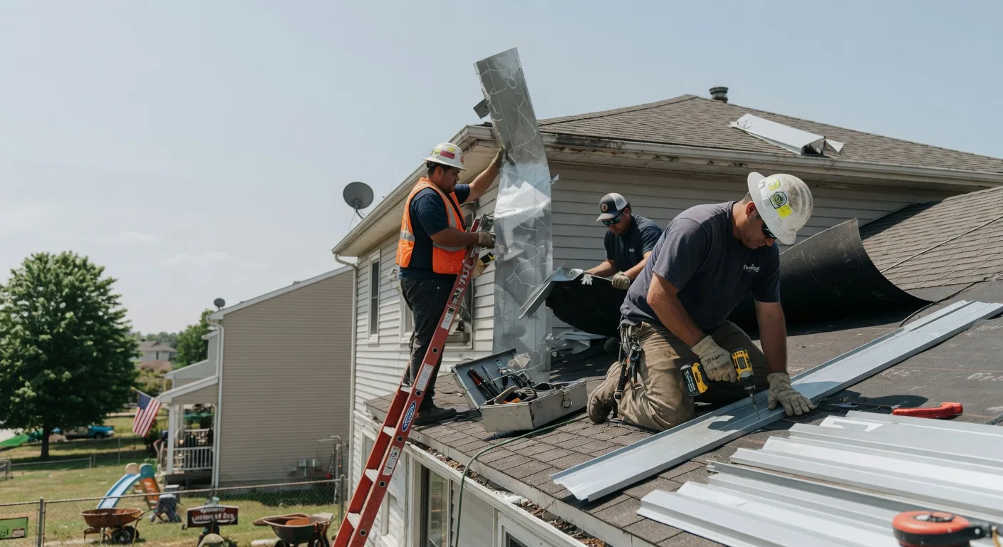 Storm Damage Metal Roof Repair in North Newton, KS